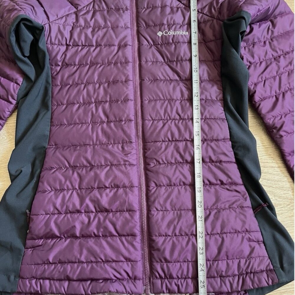 Columbia Jacket Women's Large Purple TurboDown 750TD Omni-Heat Zip Puffer Hooded - Picture 6 of 12